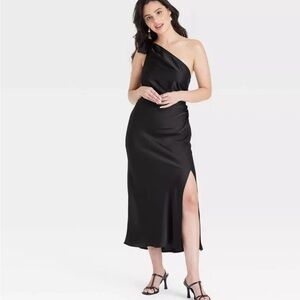 a new day one shoulder dress Women's Ruched Knit Mini Dress
